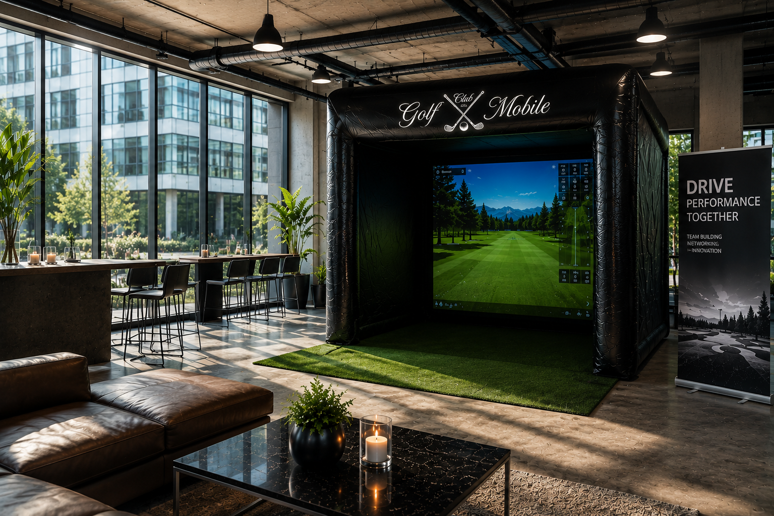 Golf Club Mobile corporate lounge setup