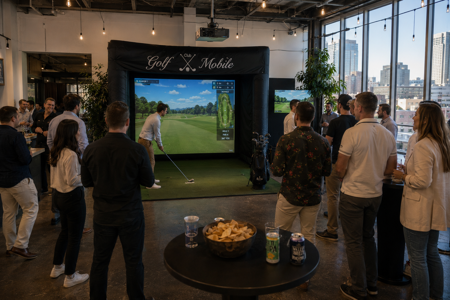 Golf Club Mobile festival and tournament setup
